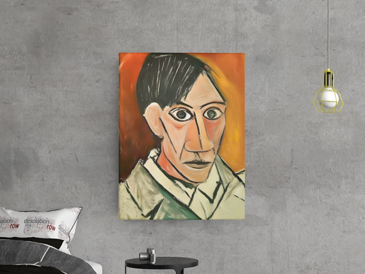AI Inspired Pablo Picasso Premium Stretched Canvas Wall Art: Self Portrait